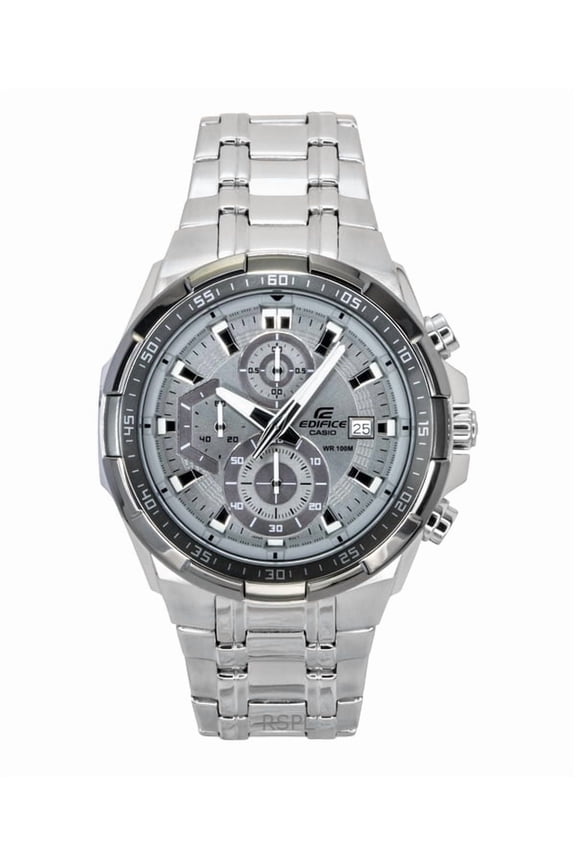 Edifice Standard Chronograph Analog Stainless steel Grey Dial Quartz EFR-539DE-8AV 100M Men's Watch