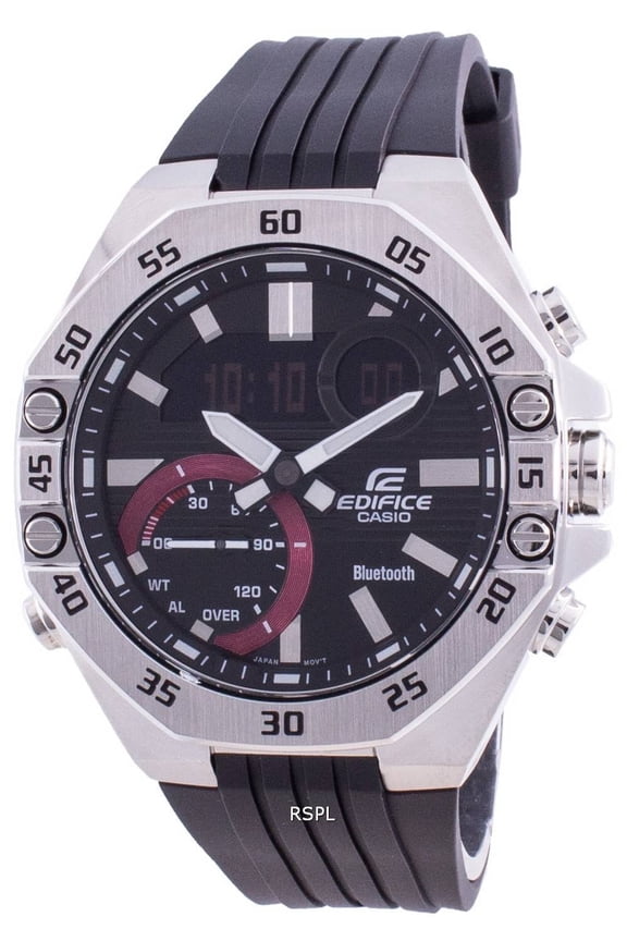 Edifice 5.1 cm Men's Stainless Steel Sport Wristwatch, Black, ECB-10P-1A