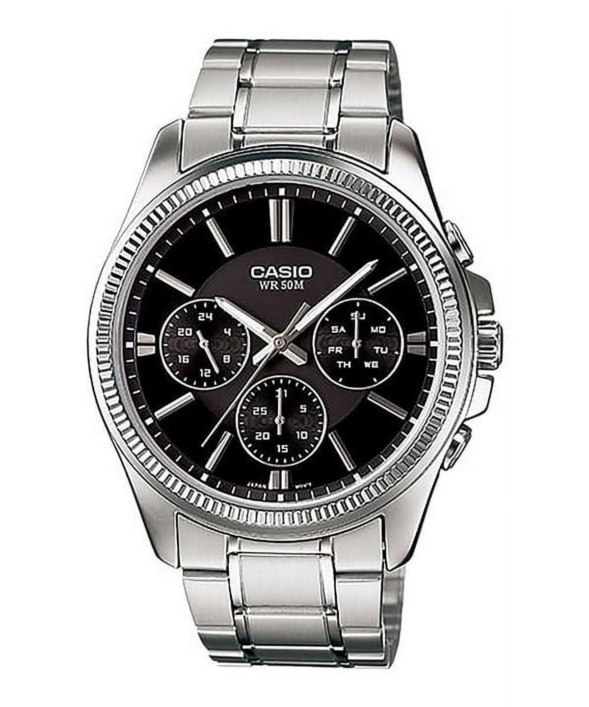 Casio Enticer Analog Stainless Steel Black Dial Quartz MTP-1375D