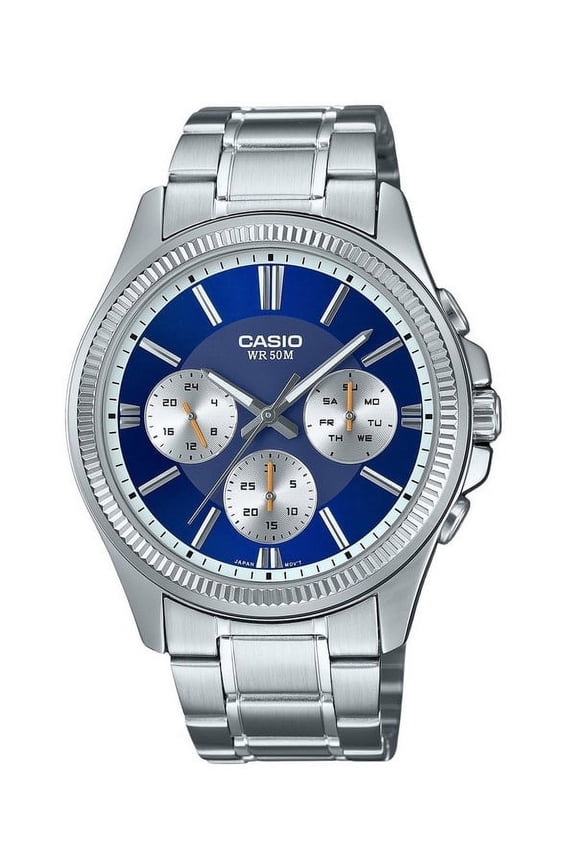 Enticer Analog Stainless Steel Blue Dial Quartz MTP-1375D-2A1 Men's Watch