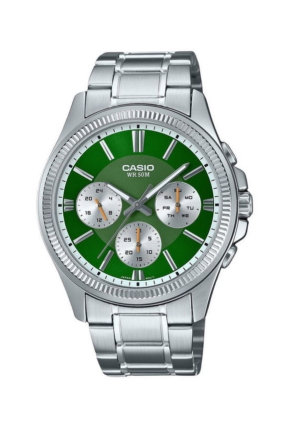 Enticer Analog Stainless Steel Green Dial Quartz MTP-1375D-3 Men's Watch