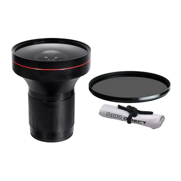 Casio Exilim Pro EX-F1 0.21x High Grade Fish-Eye Lens (72mm) + Circular Polarizing Filter + Stepping Ring 62-72mm + Nwv Direct Micro Fiber Cleaning Cloth