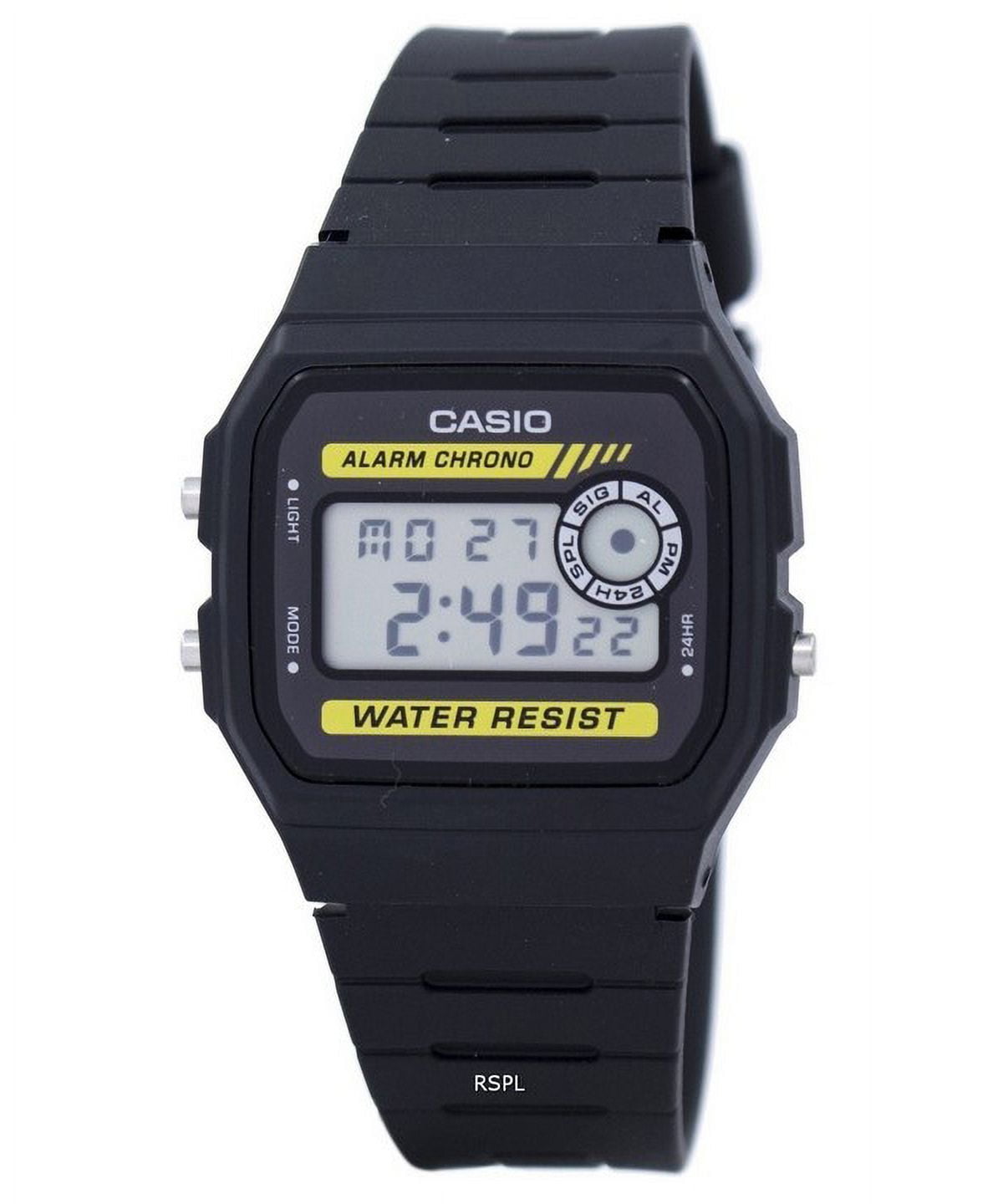 CASIOサ時計 （黒） Men's Casio Classic Black Tone Case Digital Chronograph Watch