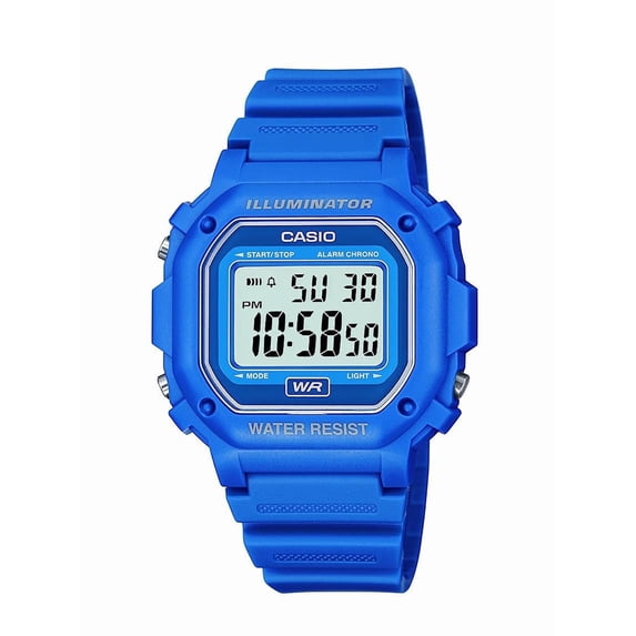 Casio F108WH-2A Water Resistant Digital Blue Resin Strap Watch