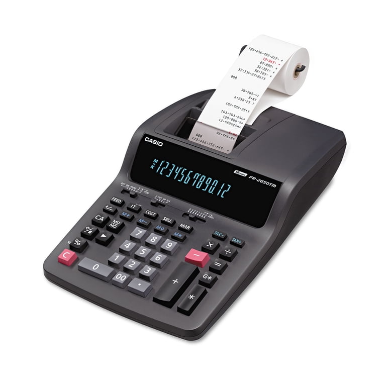 Casio FR-2650TM Desktop Calculator, Two-Color Printing, Black/Red