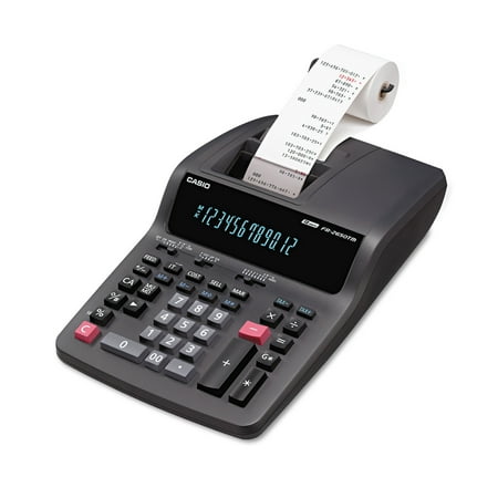 Casio FR-2650TM Big Display Printing Calculator, Black, Red