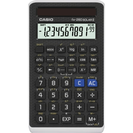 Casio FX-260 Solar II Scientific Calculator, Black, Elementary to High School