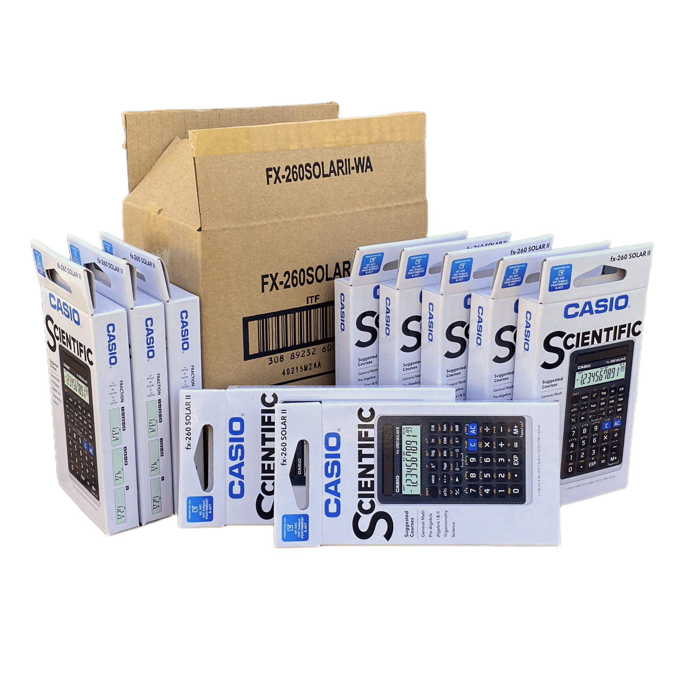 KALS 生命科学 2021年版 Casio FX-260SOLARII Black Scientific Calculator 10 Pack