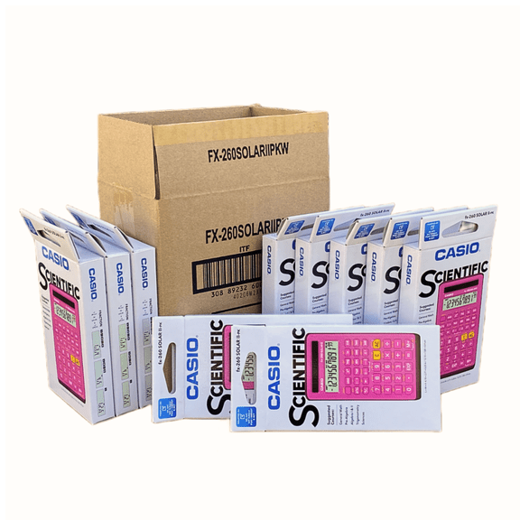 Casio FX-260SOLARII-PK Pink Scientific Calculator 10 Pack