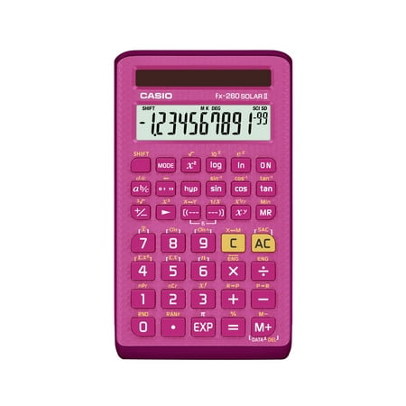 Casio FX-260SOLAR11 Scientific Calculator, Pink