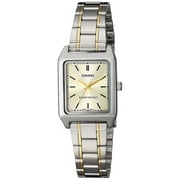 Casio Women s Two-Tone Stainless Steel Analog Watch Champagne Dial -