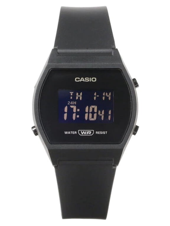 Female Adult's Sports Digital Stopwatch Timer Black Resin Watch LW204-1B