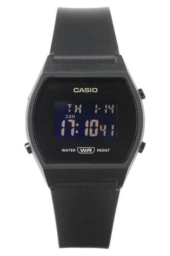Female Adult's Sports Digital Stopwatch Timer Black Resin Watch LW204-1B