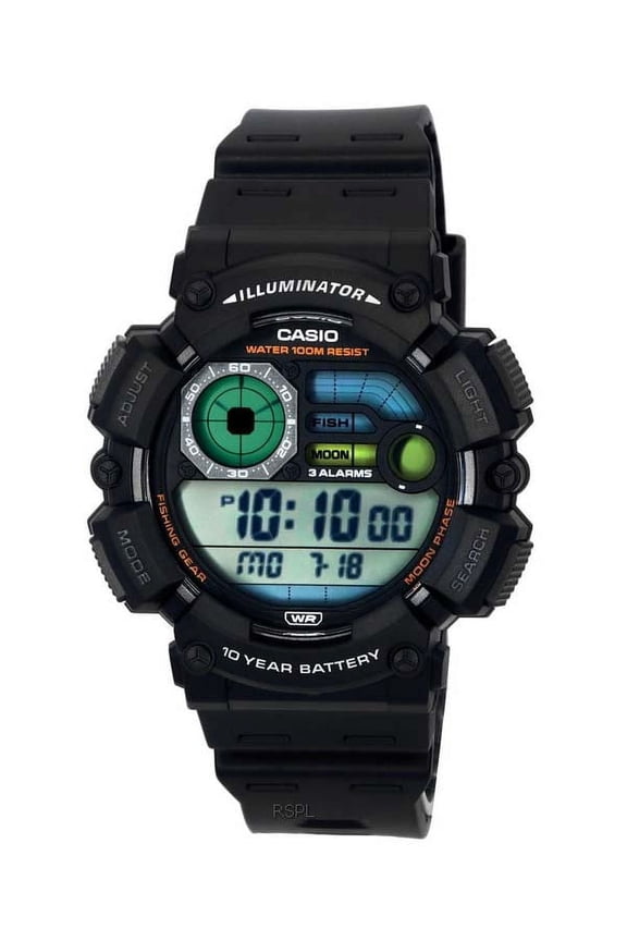 Fishing Gear Line Digital Quartz WS-1500H-1A WS1500H-1 100M Men's Watch