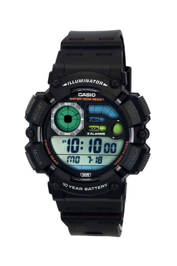 Fishing Gear Line Digital Quartz WS-1500H-1A WS1500H-1 100M Men's Watch