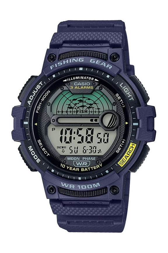 Fishing Timer and Moon Graph Watch, Blue