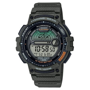 Casio Fishing Timer and Moon Graph Watch, Green