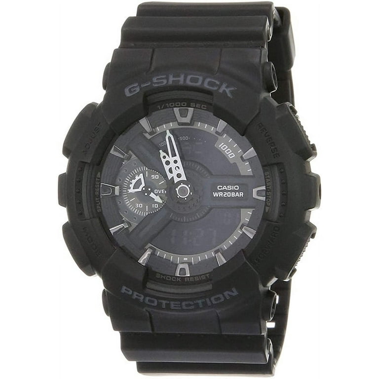 Casio G-Shock Analog-Digital 200m Anti-Magnetic Black Resin Watch GA110-1B