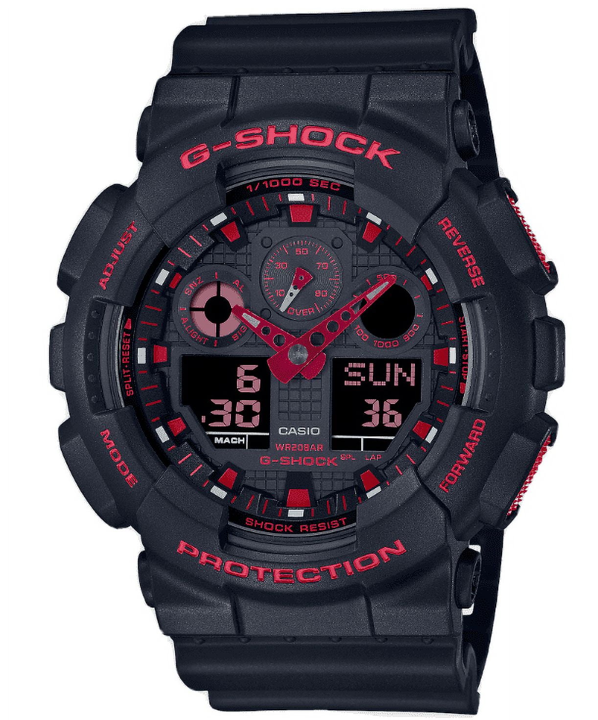 Casio G-Shock Black and Blue Ana-Digi Sports outlet Watch GA100CB-1A