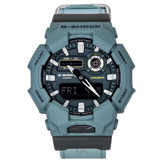 Casio G-Shock Analog Digital Cloth Strap Blue Dial Quartz GA-010CE-2A 200M Men's Watch