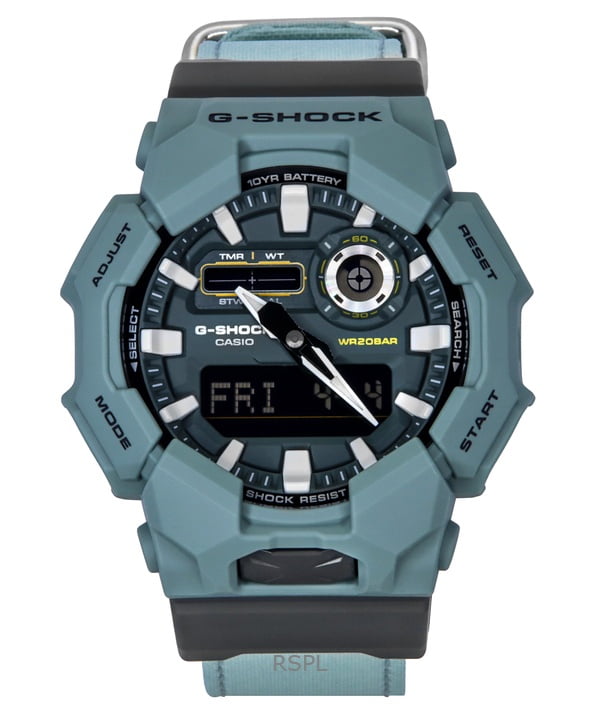 Casio G-Shock Analog Digital Cloth Strap Blue Dial Quartz GA-010CE-2A 200M Men's Watch