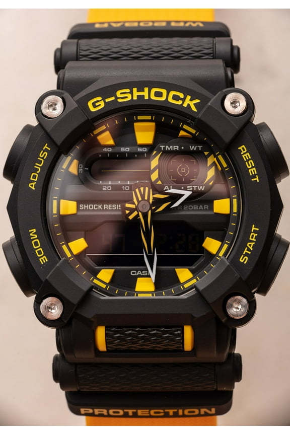 Casio G-Shock INT-GA-900A-1A9DR Black Yellow Industrial Style Mens Watch