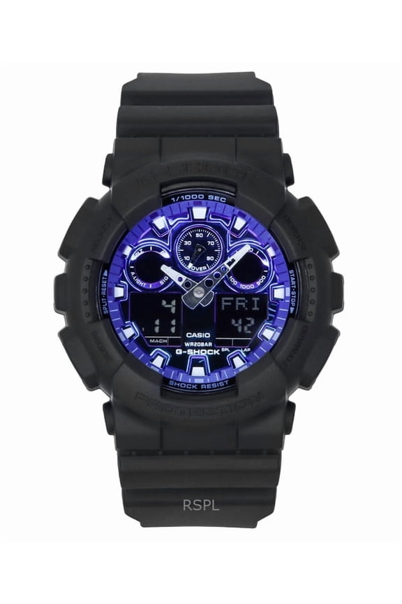 G-Shock Analog Digital Resin Strap Blue Dial Quartz GA-100FL-1A 200M Men's Watch