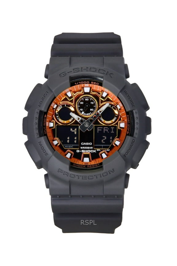 G-Shock Analog Digital Resin Strap Multicolor Dial Quartz GA-100FL-8A 200M Men's Watch