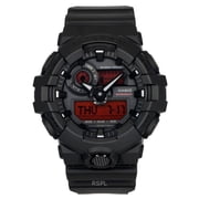Casio G-Shock Analog Digital Resin Strap Black Dial Quartz GA-700BBR-1A 200M Mens Watch