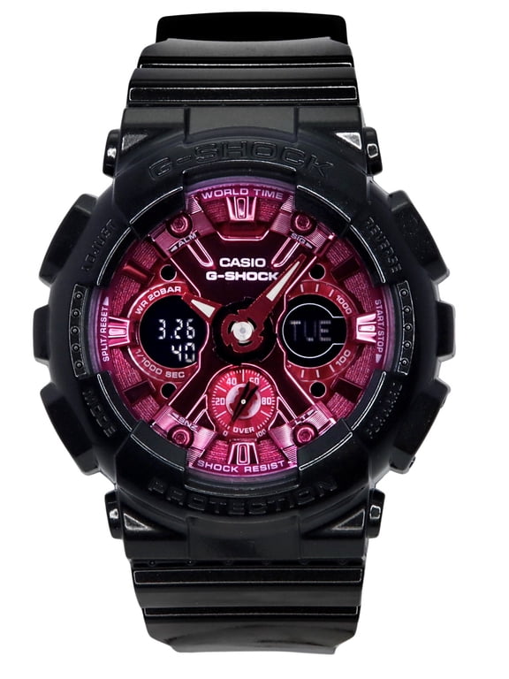 G-Shock Analog Digital Resin Strap Burgundy Dial Quartz GMA-S120RB-1A 200M Women's Watch