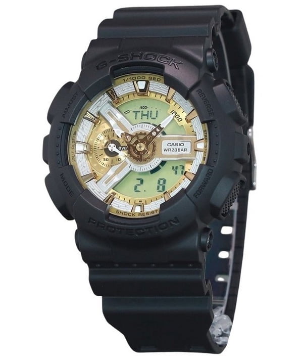 Casio G-Shock Analog Digital Resin Strap Gold Dial Quartz GA-110CD-1A9 200M Men's Watch