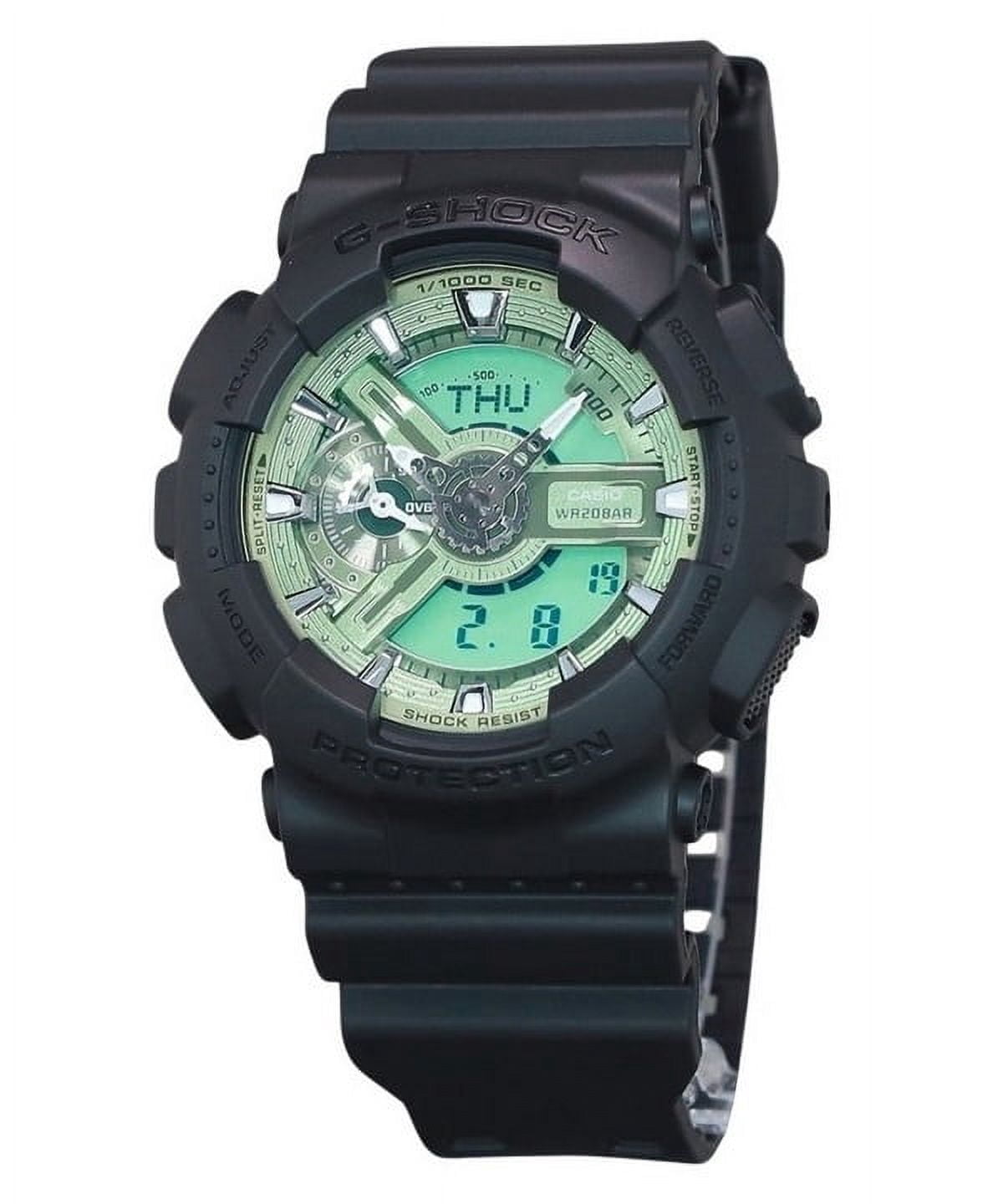 Casio G-Shock Analog Digital Resin Strap Mint Green Dial Quartz GA-110CD-1A3 200M Men's Watch