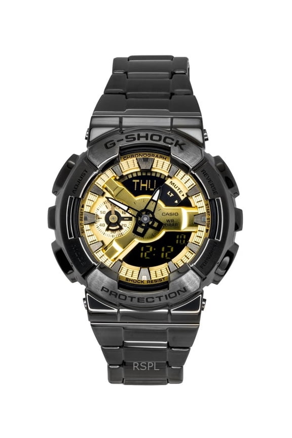 G-Shock Analog Digital Stainless Steel Gold Dial Quartz GM-110BD-1A9 200M Men's Watch