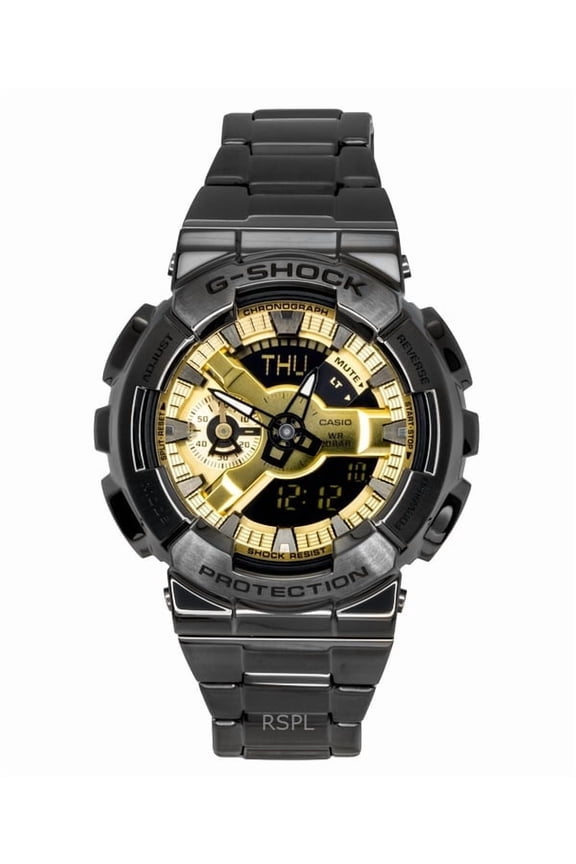 G-Shock Analog Digital Stainless Steel Gold Dial Quartz GM-110BD-1A9 200M Men's Watch