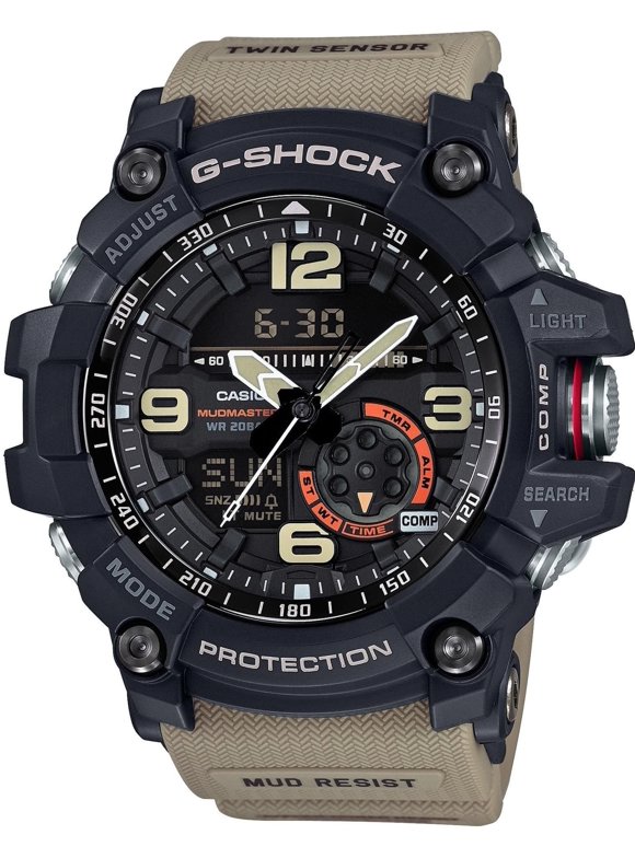 Black Dial Tan Resin Strap Mens Watch GG1000-1A5