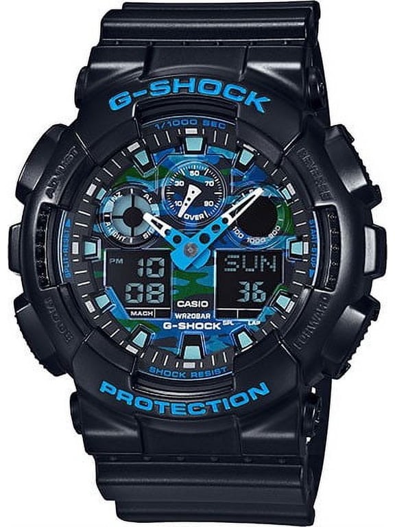 Black and Blue Ana-Digi Sports Watch GA100CB-1A