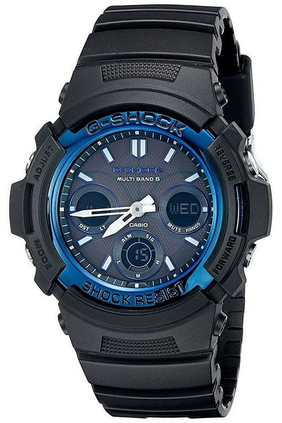 Chrono Ana-Digi Solar Atomic 200m Black Resin Watch AWGM100A-1A