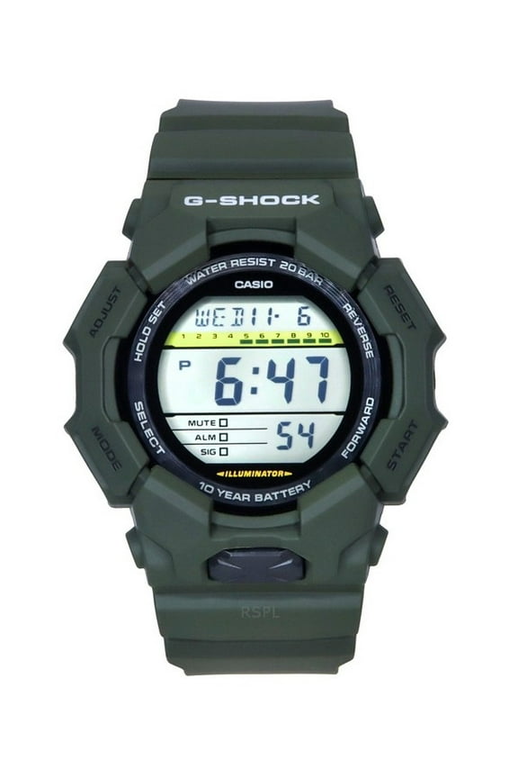 G-Shock Digital Bio-Based Green Resin Strap Black Dial Quartz GD-010-3 200M Men's Watch