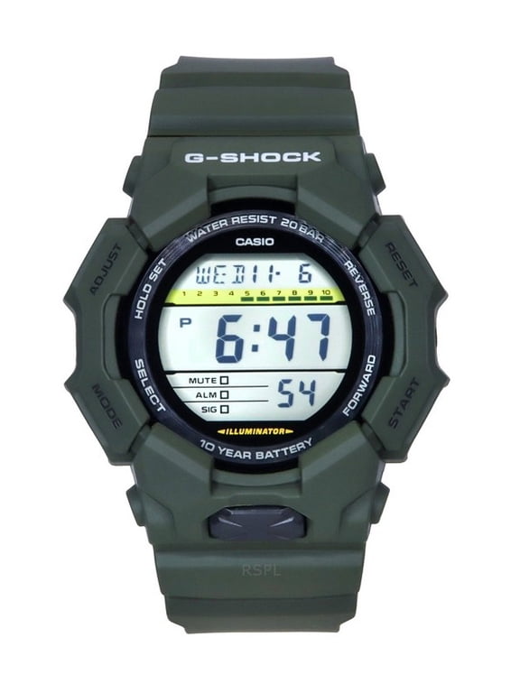 G-Shock Digital Bio-Based Green Resin Strap Black Dial Quartz GD-010-3 200M Men's Watch