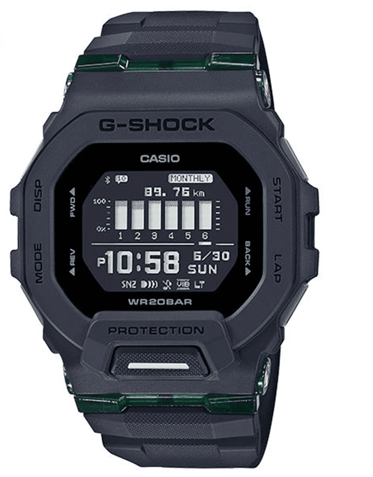 Casio G-Shock Men's G-Squad Mobile Link Digital Quartz Wristwatch, Black, (GBD-200UU-1)