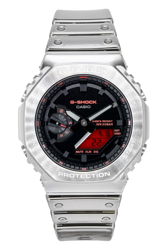 G-Shock Fine Metallic Analog Digital Silicone Strap Black Dial Quartz GM-2100YRA-8A 200M Men's Watch
