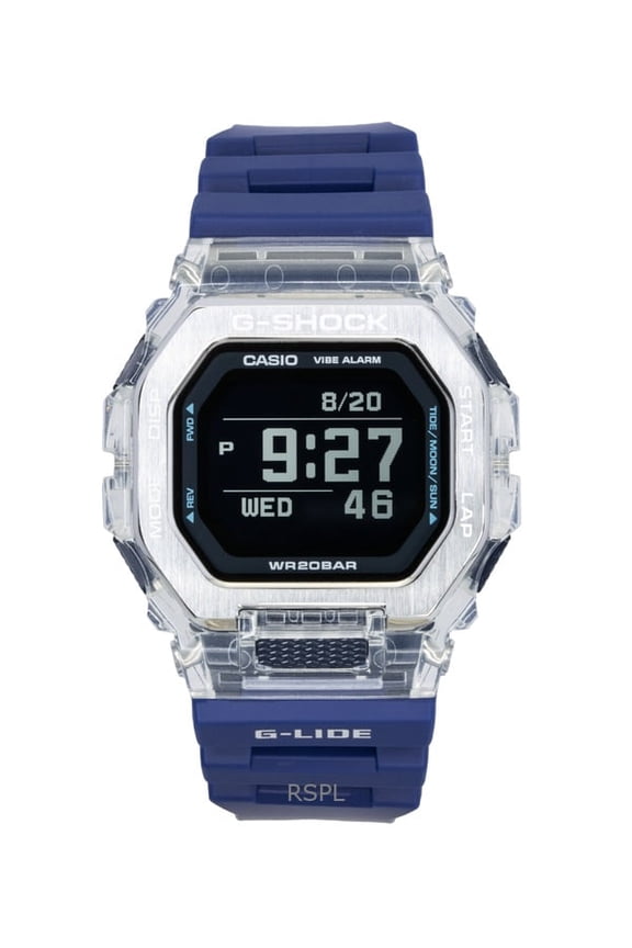 G-Shock G-Lide Digital Smartphone Link Blue Resin Strap Quartz GBX-100S-2 200M Unisex Watch