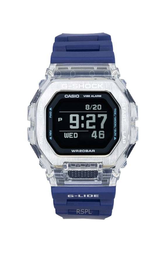 G-Shock G-Lide Digital Smartphone Link Blue Resin Strap Quartz GBX-100S-2 200M Unisex Watch