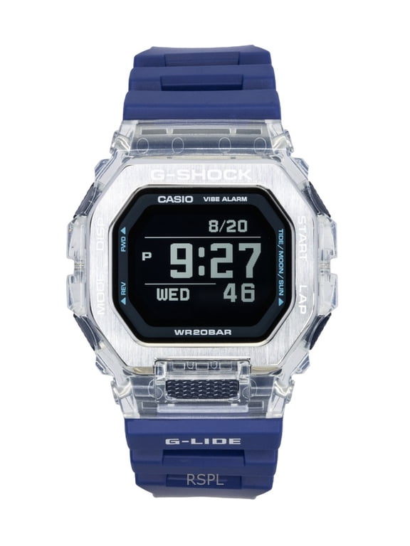 G-Shock G-Lide Digital Smartphone Link Blue Resin Strap Quartz GBX-100S-2 200M Unisex Watch