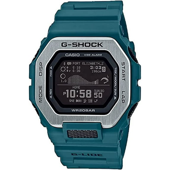 Casio G-Shock G-Lide Teal Resin Surf Watch GBX100-2