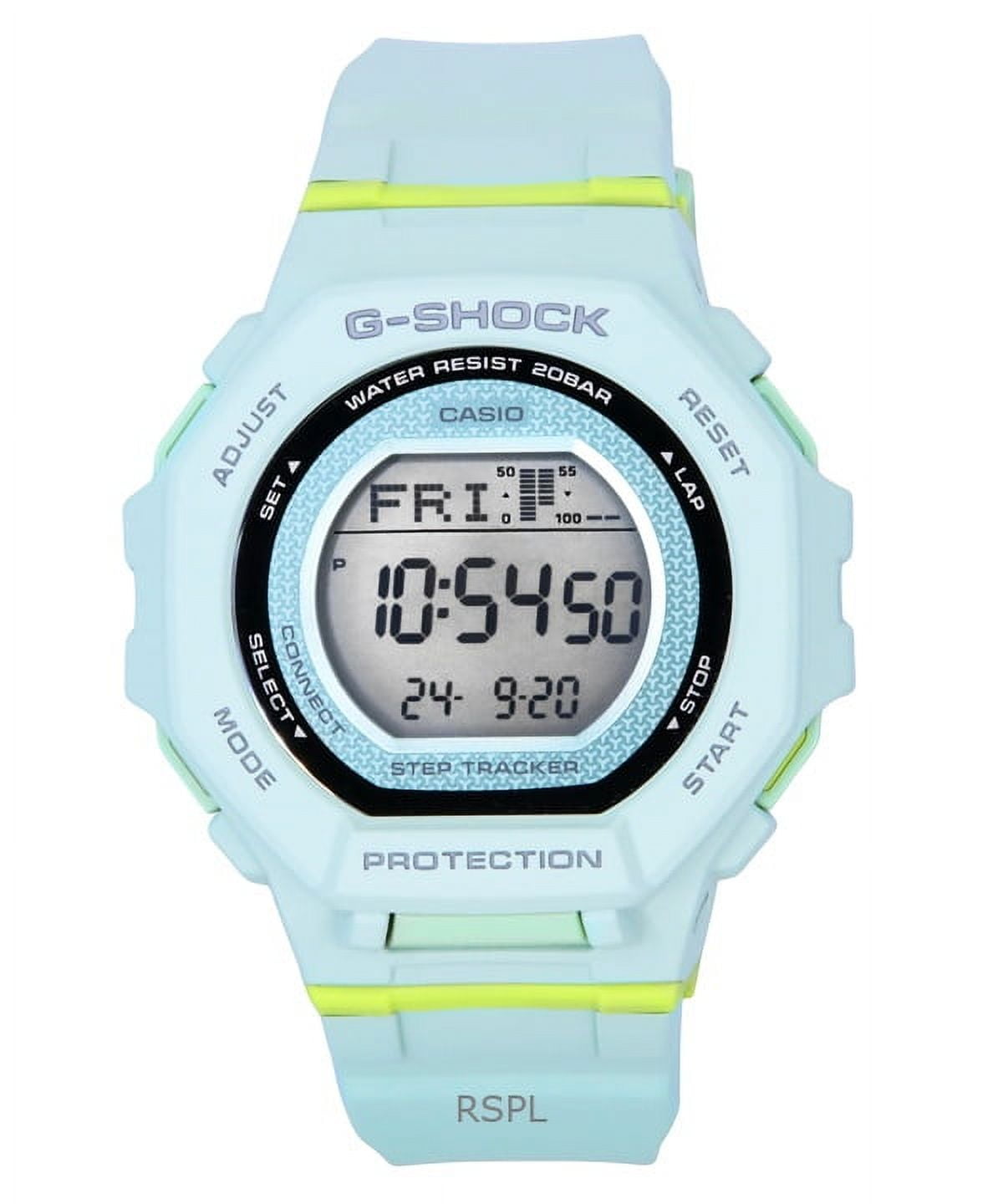 Casio G-Shock G-Squad Digital Smartphone Link Pale Green Bio-Based Resin Quartz GMD-B300-3 200M Women's Watch