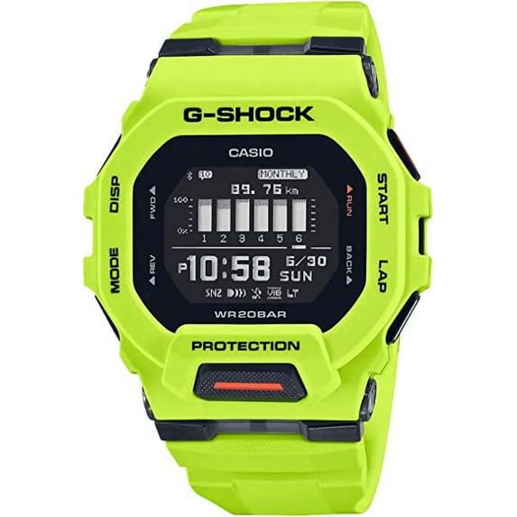 Casio G-Shock G-Squad Move Digital Connected Lime Green Resin Strap Fitness Watch GBD200-9