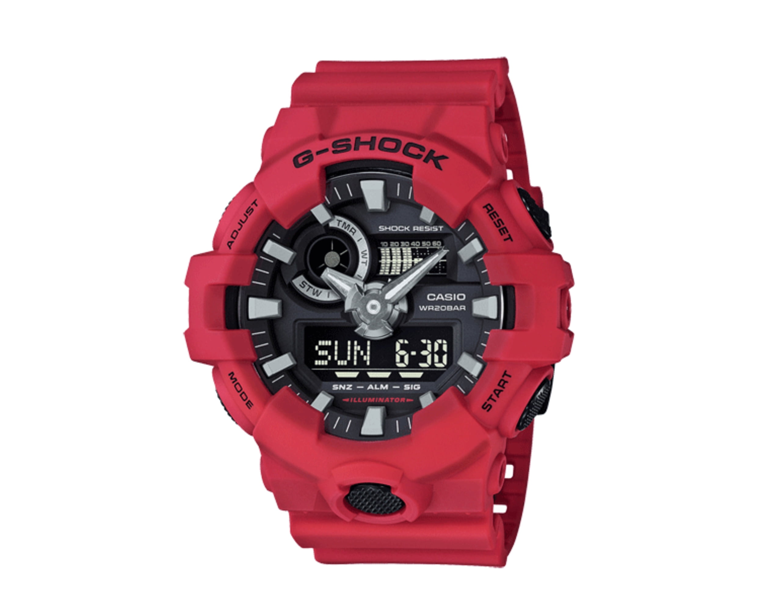Energize tema hylde Casio G-Shock GA700 Front Button Analog Digital Resin Men's Watch -  Walmart.com
