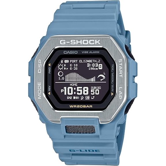 Casio G-Shock GBX-100-2ADR Mens Digital Tide Graph Watch Blue Resin Band, Bluetooth, 200M Water Resistant