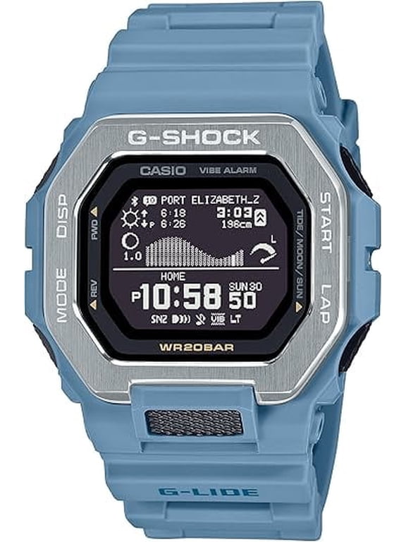 G-Shock GBX-100-2ADR Mens Digital Tide Graph Watch Blue Resin Band, Bluetooth, 200M Water Resistant